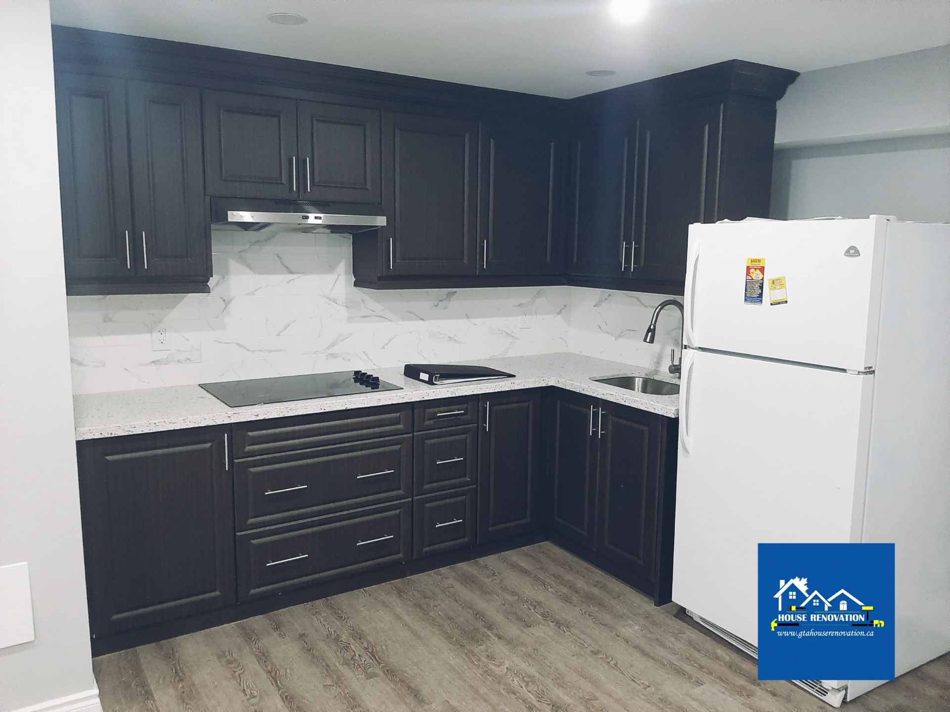 Basement renovation project in Brampton - modern bathroom upgrade