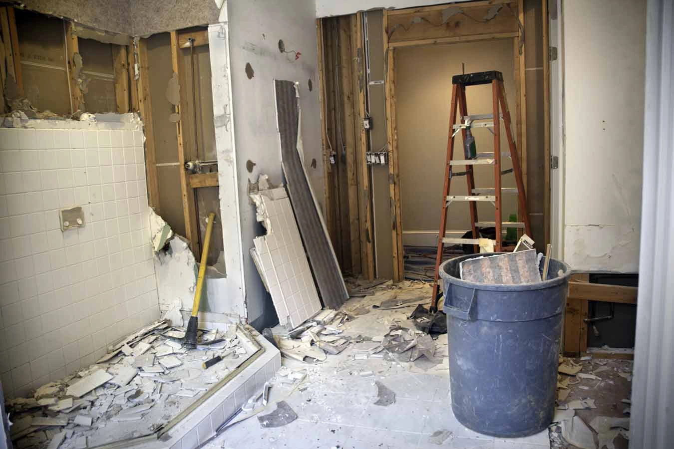 House renovation contractors handling demolition work